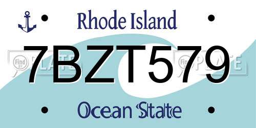 7BZT579 Rhode Island License Plate