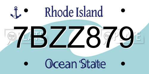 7BZZ879 Rhode Island License Plate