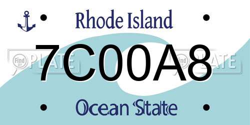 7C00A8 Rhode Island License Plate