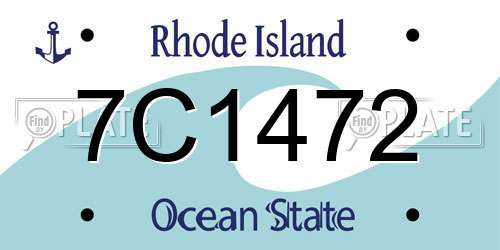 7C1472 Rhode Island License Plate