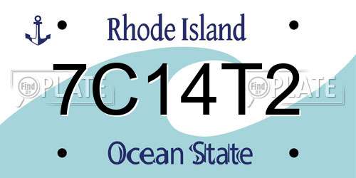 7C14T2 Rhode Island License Plate