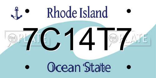 7C14T7 Rhode Island License Plate