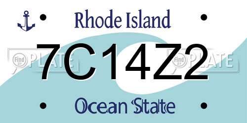 7C14Z2 Rhode Island License Plate