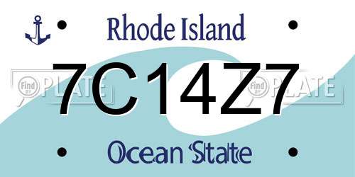7C14Z7 Rhode Island License Plate