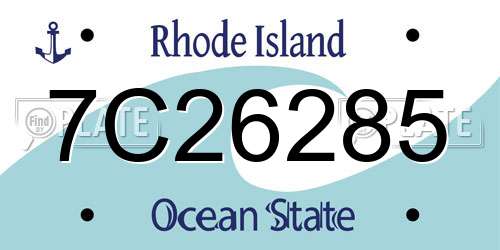 7C26285 Rhode Island License Plate