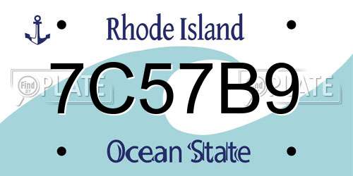 7C57B9 Rhode Island License Plate