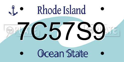 7C57S9 Rhode Island License Plate