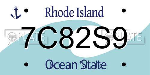 7C82S9 Rhode Island License Plate
