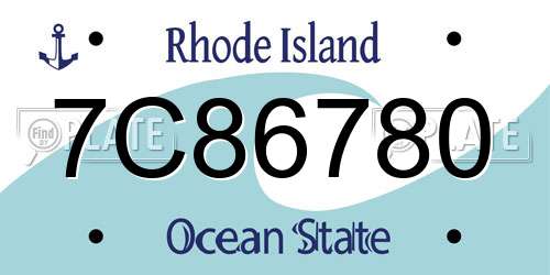7C86780 Rhode Island License Plate