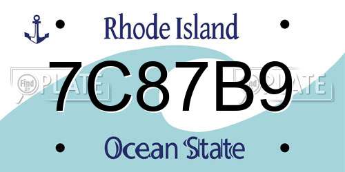 7C87B9 Rhode Island License Plate