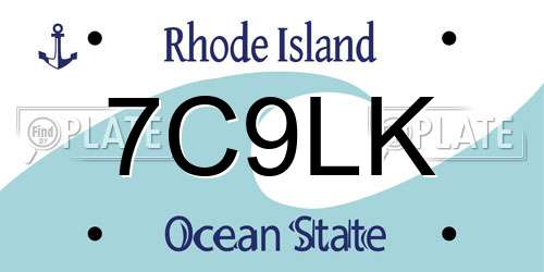 7C9LK Rhode Island License Plate