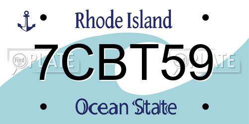 7CBT59 Rhode Island License Plate