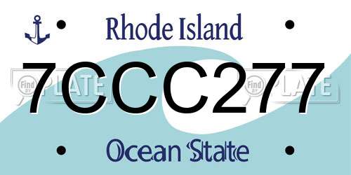 7CCC277 Rhode Island License Plate