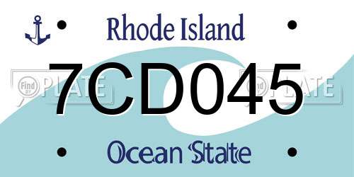 7CD045 Rhode Island License Plate