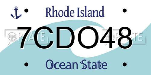 7CDO48 Rhode Island License Plate