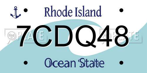 7CDQ48 Rhode Island License Plate