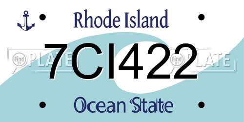 7CI422 Rhode Island License Plate