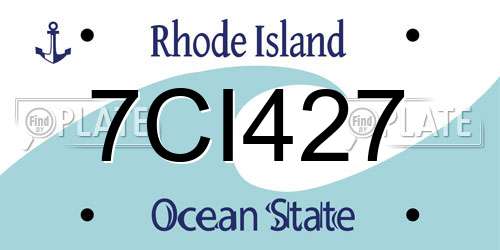 7CI427 Rhode Island License Plate