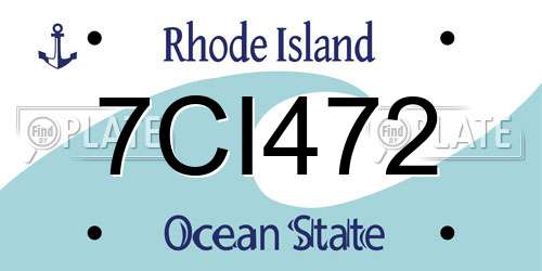 7CI472 Rhode Island License Plate
