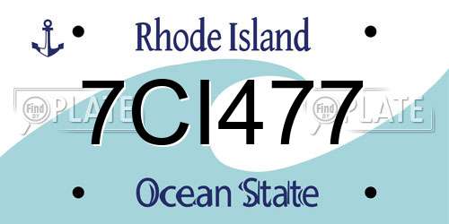 7CI477 Rhode Island License Plate