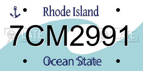 7CM2991 Rhode Island License Plate