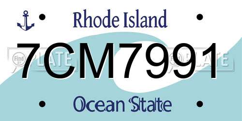 7CM7991 Rhode Island License Plate