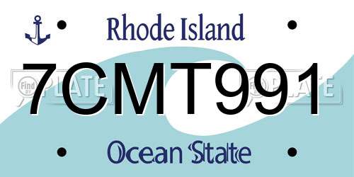 7CMT991 Rhode Island License Plate