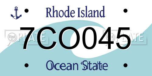 7CO045 Rhode Island License Plate
