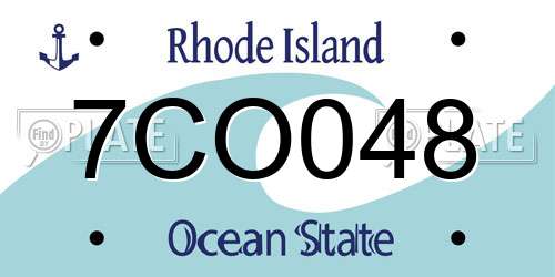 7CO048 Rhode Island License Plate