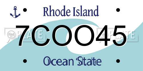 7COO45 Rhode Island License Plate