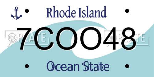 7COO48 Rhode Island License Plate