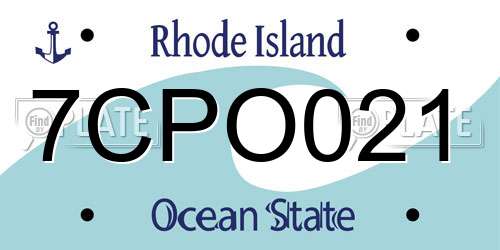 7CPO021 Rhode Island License Plate