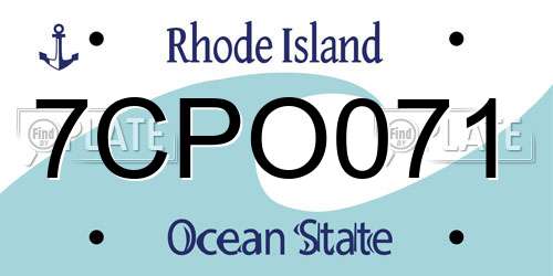 7CPO071 Rhode Island License Plate