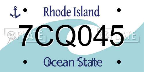 7CQ045 Rhode Island License Plate