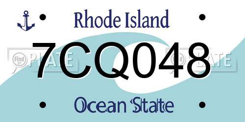 7CQ048 Rhode Island License Plate