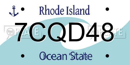7CQD48 Rhode Island License Plate