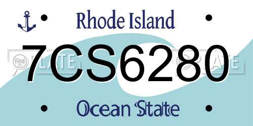 7CS6280 Rhode Island License Plate
