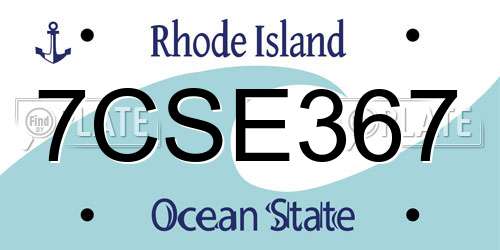 7CSE367 Rhode Island License Plate