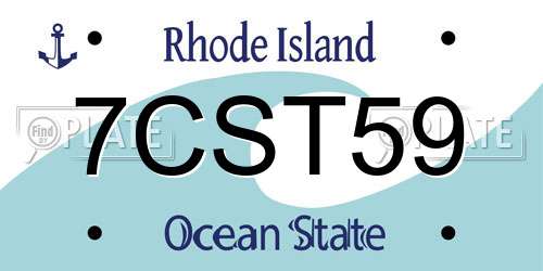 7CST59 Rhode Island License Plate