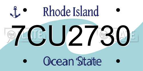 7CU2730 Rhode Island License Plate