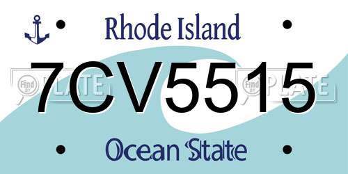 7CV5515 Rhode Island License Plate
