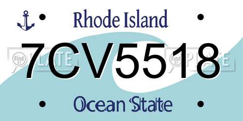 7CV5518 Rhode Island License Plate