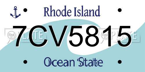7CV5815 Rhode Island License Plate