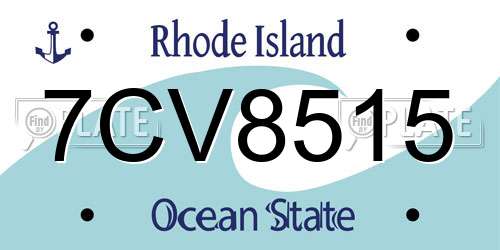 7CV8515 Rhode Island License Plate