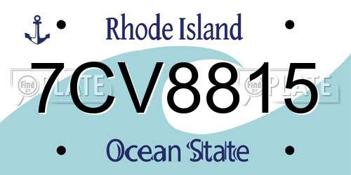7CV8815 Rhode Island License Plate