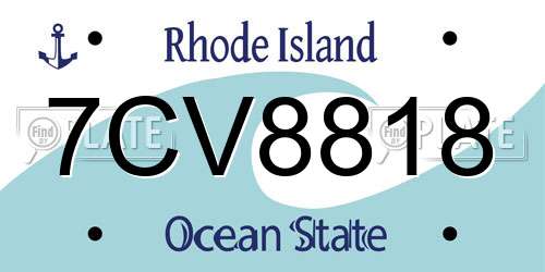 7CV8818 Rhode Island License Plate