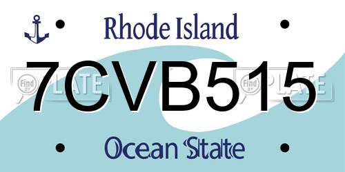 7CVB515 Rhode Island License Plate