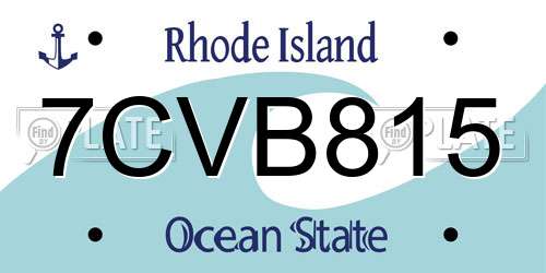 7CVB815 Rhode Island License Plate