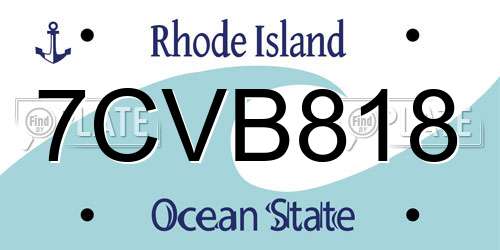 7CVB818 Rhode Island License Plate