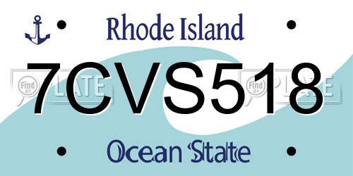 7CVS518 Rhode Island License Plate